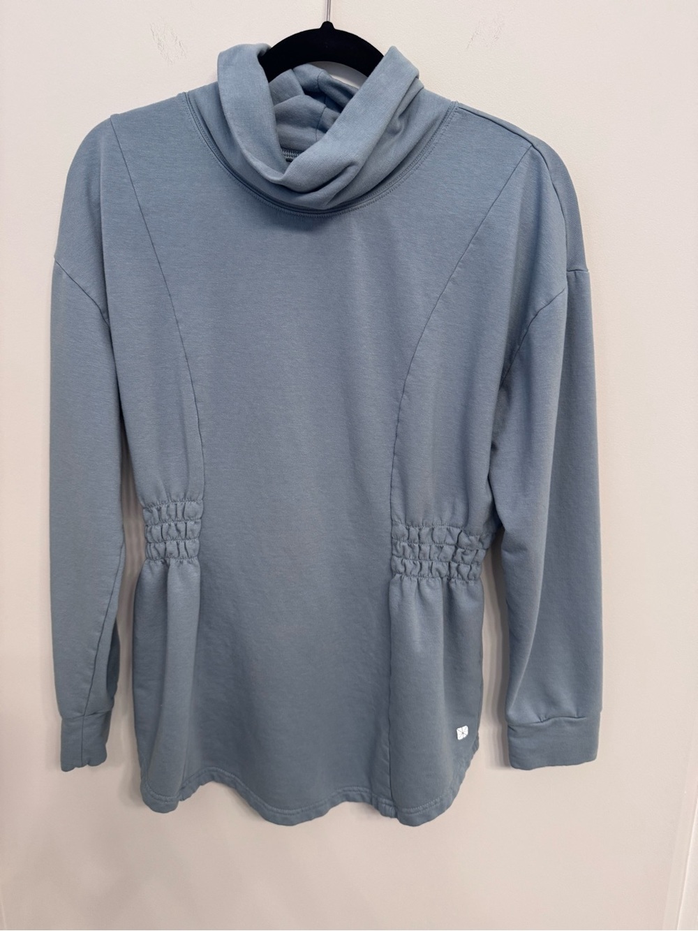 Nic + Zoe Cozy Funnel Neck Cinch Waist Women's Sweater - Steel Blue